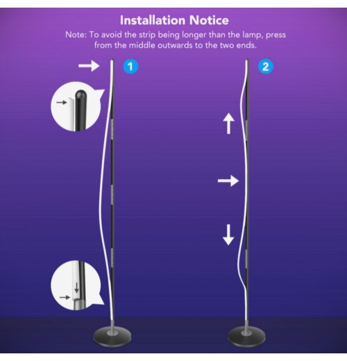 Energy-Efficient RGBICW Smart Corner Floor Lamp [Energy Class F] for Illuminating Corners